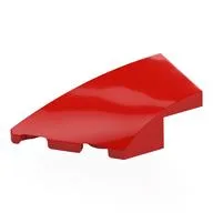Brick Wedged, Curved 4 x 2 with Stud Notch Left, Red