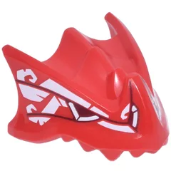 Creature Body Part, Dragon Head Upper Jaw with Dark Red Eye, White Markings Print, Red