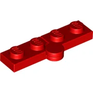 Hinge Plate 1 x 4 Swivel Top / Base - Solid Clip [Complete Assembly], Red