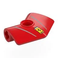 Technic Panel Fairing 2 x 3 x 1 #4 Angled 135° with Silver Stripes, Ferrari Logo Print, Red