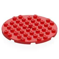 Plate Round 8 x 8, Red