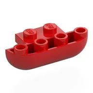 Brick Round, Curved Inverted Triple 1 x 3 x 1 with 1 x 2 Extension, Red