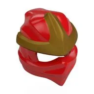 Wrap with Forehead Ridge with Gold 3 Point Emblem, Bow in Back Pattern, Red