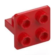 Bracket 1 x 2 - 2 x 2 Centered, Red