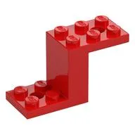 Bracket 5 x 2 x 2 1/3 with Holes, Inside Stud Holder, Red