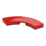 Tile 3 x 3 Curved, Macaroni, Red