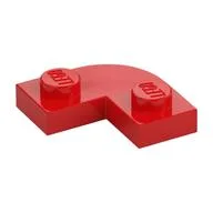 Plate Round Corner 2 x 2 with 1 x 1 Cutout, Red