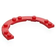 Plate Round Half 5 x 8 with 4 x 6 Round Cutout, Red