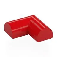 Brick Curved 2 x 2 x 2/3 Double, Corner, No Studs, Red