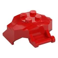 Large Figure Cover 4 x 3 x 2 with Bar, 4 Studs, Ridged, Red