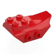 Brick Special 2 x 5 with Slope, Studs on Side, Red