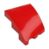 Brick Wedged, Curved 3 x 2 with Stud Notch Left, Red