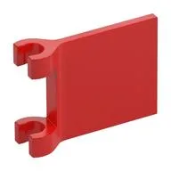 Flag 2 x 2 Square, Flared Clip Edge [Thick Clips], Red