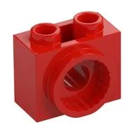 Brick Special 1 x 2 x 1 1/3 with Rotation Joint Socket, Red