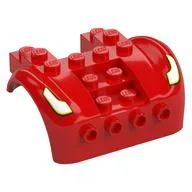 Vehicle Body, Wheel Arch / Mudguard 6 x 6 x 2 Curved Fenders with White/Yellow Headlights Print, Red