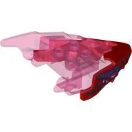 Creature Body Part, Dragon Head with Trans-Dark Pink Horns Pattern and Magenta Eyes, Dark Purple Scales, Black Markings Print, Red