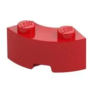 Brick Round Corner 2 x 2 Macaroni with Stud Notch and Reinforced Underside [New Style], Red