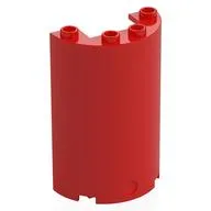 Cylinder Half 2 x 4 x 5 with 1 x 2 cutout, Red