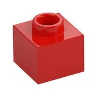 Plate 1 x 1 x 2/3 with Open Stud, Red