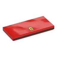 Tile 2 x 4 with Ferrari Logo, Black Side Print, Red