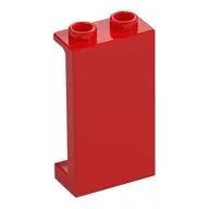 Panel 1 x 2 x 3 [Side Supports / Hollow Studs], Red