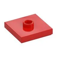 Plate Special 2 x 2 with Groove and Center Stud (Jumper), Red