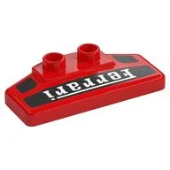 Duplo Rear Spoiler 2 x 4 x 1 / 2 with 'Ferrari' Print, Red