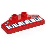 Duplo Rear Spoiler 2 x 4 x 1 / 2 with Piano / Keyboard Print, Red