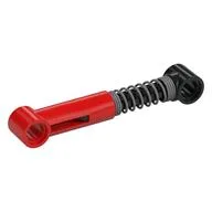 Technic Shock Absorber 6.5L with Hard Spring, Tight Coils at End, Black Rod [Complete Assembly], Red