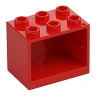 Cupboard 2 x 3 x 2 with Hollow Studs, Red