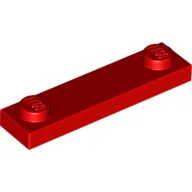 Plate Special 1 x 4 with 2 Studs, 3 Bottom Tubes, Red