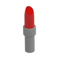 Lipstick with Light Bluish Gray Handle, Red