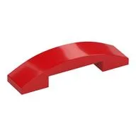 Brick Curved 4 x 1 Double, No Studs, Red