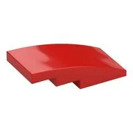 Brick Curved 4 x 2 No Studs, Red