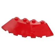 Brick Round Corner 6 x 6 with 33° Slope and Facet Cutout, Red