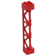 Support 2 x 2 x 10 Girder Triangular Vertical - Type 4 - 3 Posts, 3 Sections, Red