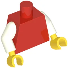 Torso, White Arms, Yellow Hands [Plain], Red