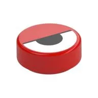 Tile Round 1 x 1 with Half-Closed Eye Print, Red