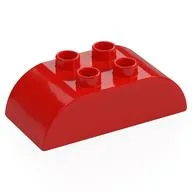 Duplo Brick 2 x 4 Curved Top, Red