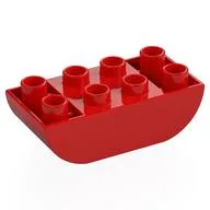 Duplo Brick 2 x 4 Curved Bottom, Red