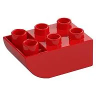 Duplo Brick 2 x 3 with Curved Bottom, Red