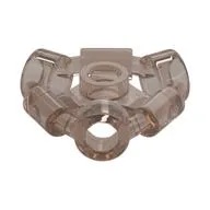 Plate Special 1 x 1 with Stud, 3 Bars and 3 Bar Holes, Trans-Brown