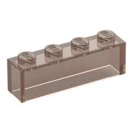 Brick 1 x 4 without Bottom Tubes, Trans-Brown