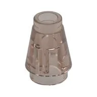 Cone 1 x 1 [Top Groove], Trans-Brown