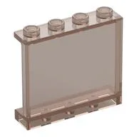 Panel 1 x 4 x 3 [Side Supports / Hollow Studs], Trans-Brown