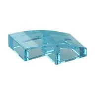 Brick Curved 2 x 1 No Studs [1/2 Bow], Trans-Light Blue