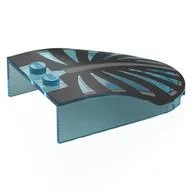 Windscreen 6 x 4 x 1 Curved with Black Curved 'Rib-cage' Print, Trans-Light Blue