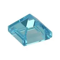 Brick Sloped 45° 1 x 1 x 2/3 Quadruple Convex [Pyramid], Trans-Light Blue