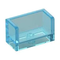 Panel 1 x 2 x 1 with Rounded Corners and 2 Sides, Trans-Light Blue
