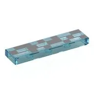 Tile 1 x 4 with Black Rectangles Print, Trans-Light Blue